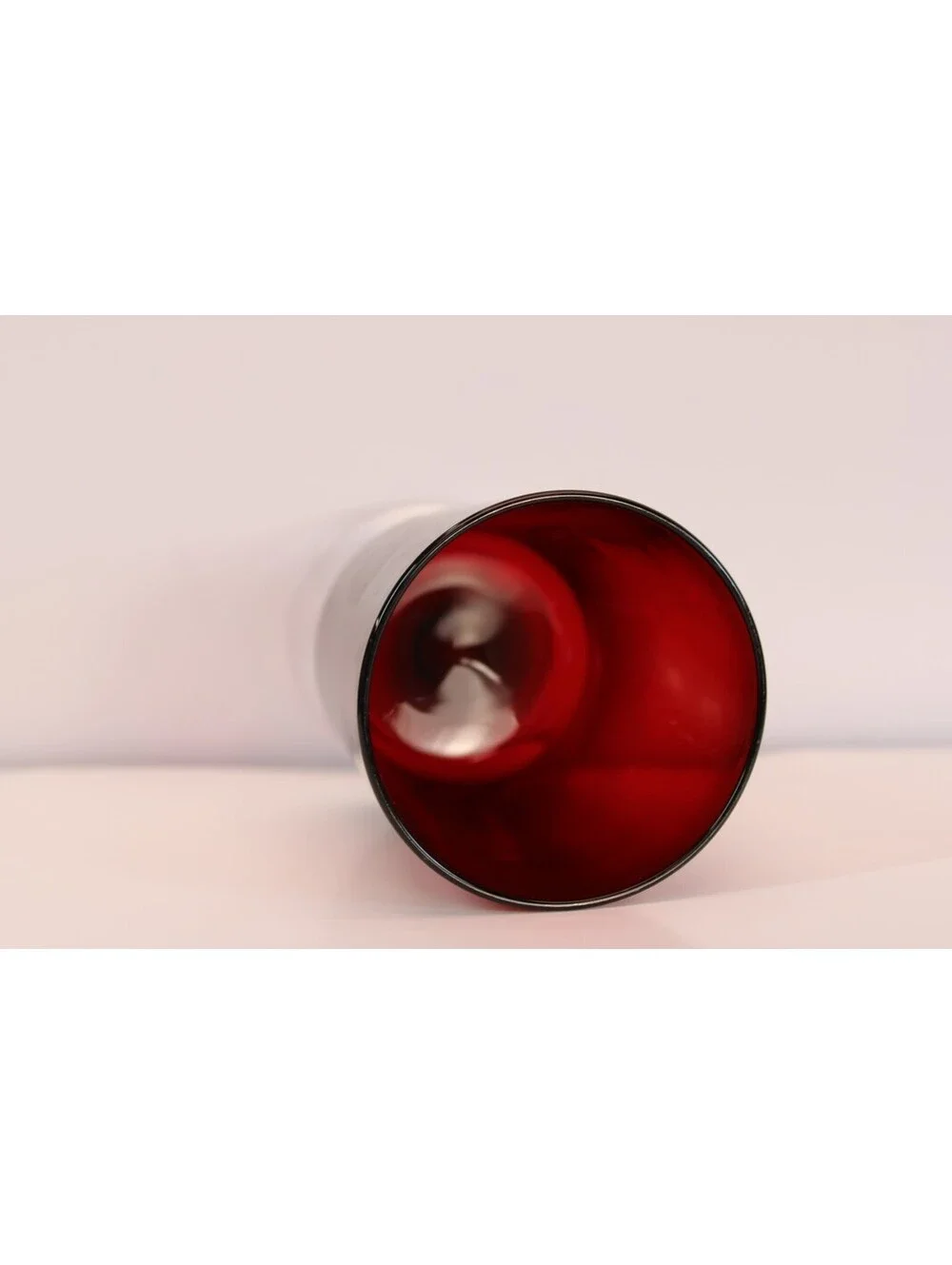 Vtg MCM Luminarc Cavalier Dark Ruby Red Wine Glasses 6